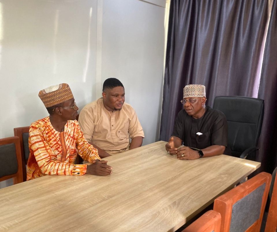 Rear Admiral Baba Lawal with the Founder of Craft Innovation Hub, Abdulrasaq Ahmed Abiodun and the Former Kwara State NUJ Chairman, Abiodun Abdulkareem