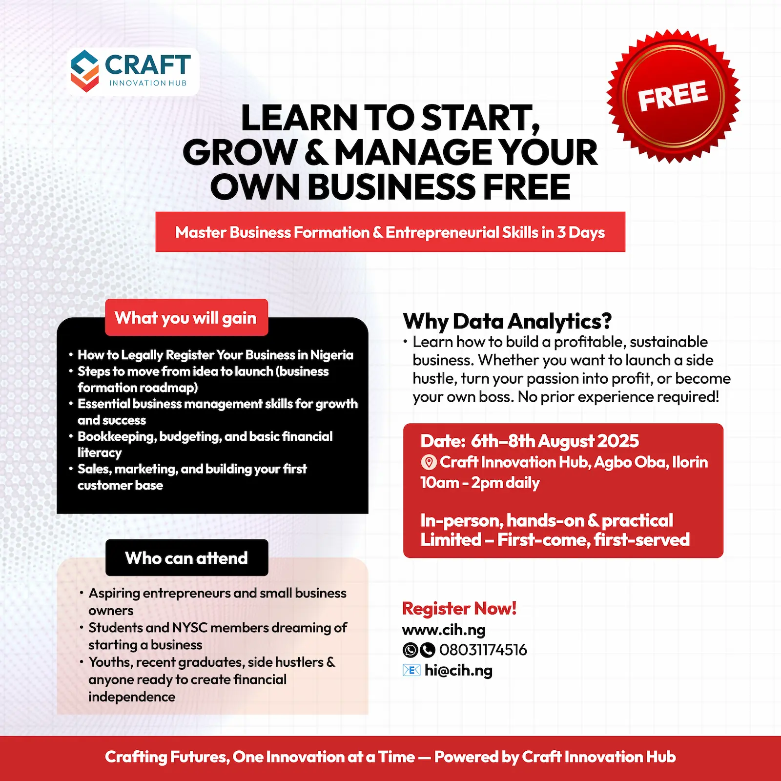 Free Hands-On Entrepreneurship Training